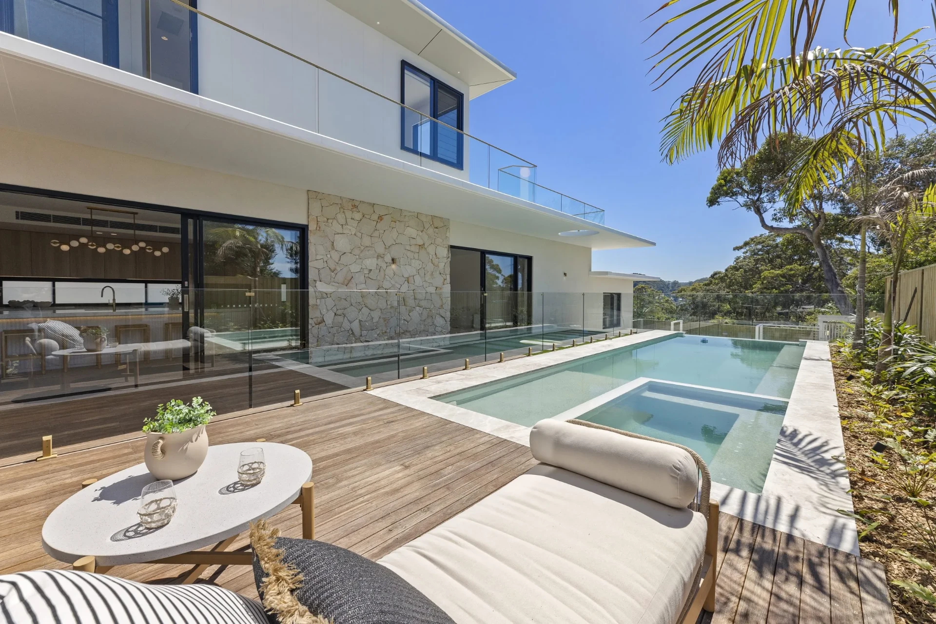 Pool and deck of a completed development
